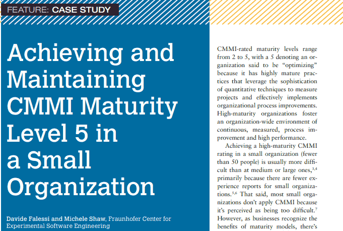 如何在小规模的软件组织实现并维持CMMI五级(图1)